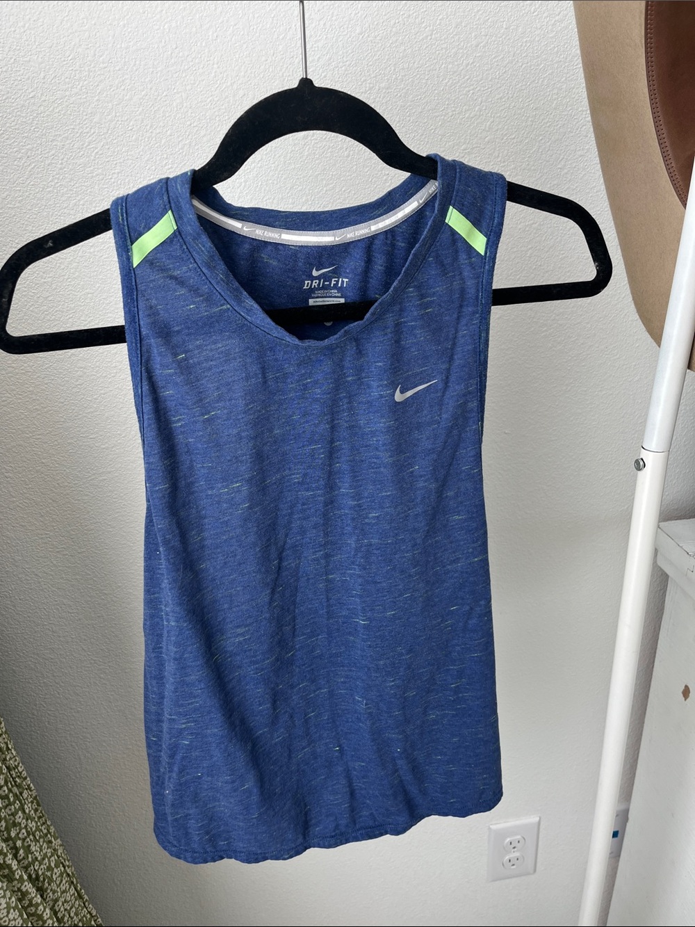 Nike Blue Dri-FIT Women's Athletic Tank with Neon Green Accents